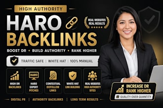 build high DR haro backlinks with white hat SEO link building for google ranking