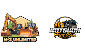 design wonderful excellent excavator and bus logo with unlimited revision