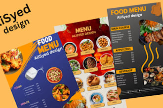 design professional restaurant menu, food menu or price list