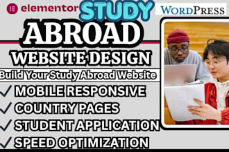 study abroad website education website wordpress website student visa website
