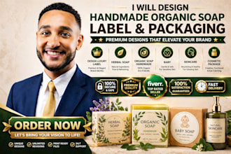 design luxury label for herbal soap, handmade, baby, skincare, cosmetic package