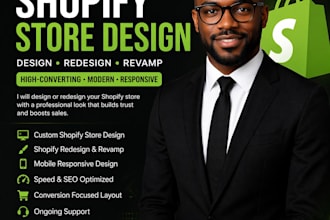 revamp your shopify store design a logo and create a shopify banner