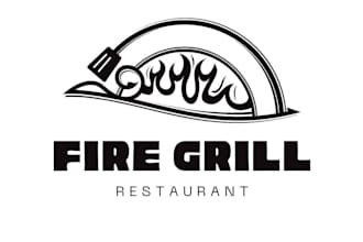 design food, BBQ, grill and restaurant logo