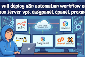 deploy n8n automation workflow on linux server vps, easypanel, cpanel, proxmox