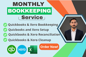 do bookkeeping using quickbooks, xero and excel