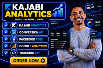 setup kajabi pixel analytics, conversation API, facebook pixel, google analytics