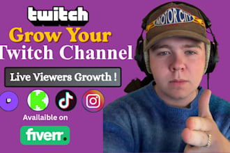 promote your twitch and kick channel for live viewers, followers, and affiliate