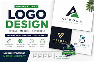professional minimalist logo, design unique modern and brand identity expert