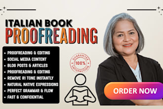 proofread and edit your italian text professionally and manually