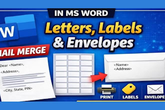 do microsoft word mail merge, excel mail merge, bulk letters and emails