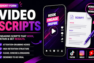 write short form video scripts for reels, tiktok and shorts