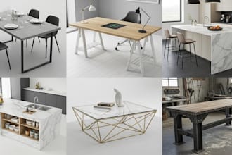 design modern 3d table for dining office kitchen coffee and industrial use