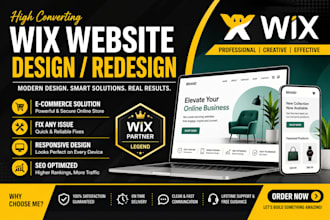 design a high converting wix ecommerce website with custom UI UX
