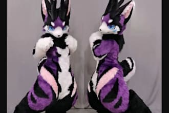 model led fursuit anthro character, 3d model armor, prop design furry suit