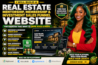 build a real estate mentorship, membership, and investment sales funnel website