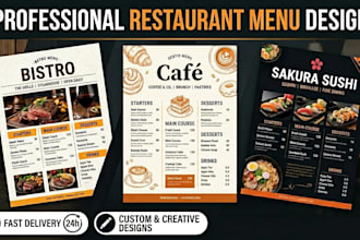 design professional restaurant and food menu design
