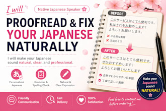 fix and proofread your japanese to sound natural and native