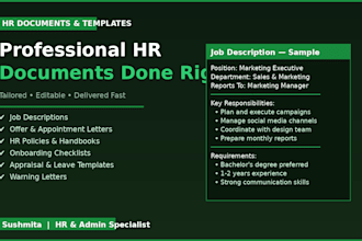 create HR documents, job descriptions and employee templates