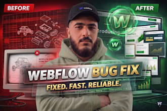 fix webflow bugs, webflow full audit, optimize site