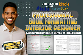 do professional book formatting, interior layout design for KDP and ingramspark
