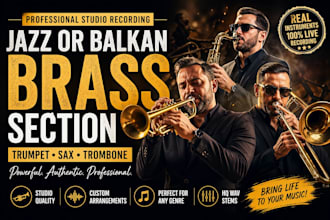 record professional jazz or balkan brass section trumpet sax trombone