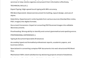do professional ms word typing and formatting