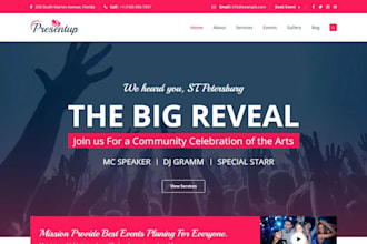 design event ticket website, event planning website and event management