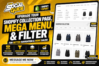 upgrade your shopify collection page, mega menu, filter for better navigation