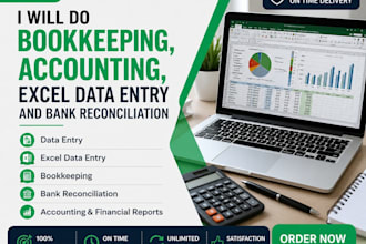 do bookkeeping, accounting, excel data entry and bank reconciliation
