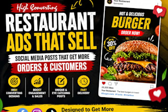 design eye catching social media posts for restaurants cafes