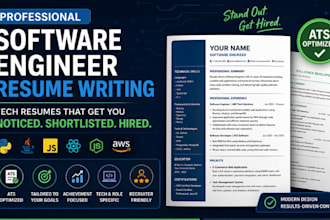 software engineer resume, software resume and tech resume for job