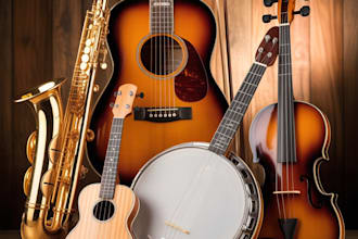 record violin saxophone, ukulele, banjo, guitar, harmonica fiddle for your track