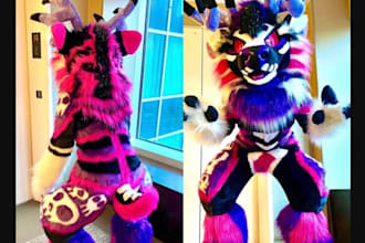 design custom 3d fursuit character model, cosplay armor, 3d models for printing