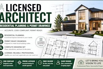 create residential plans and permit drawings as a licensed architect