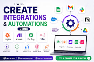 create integrations and automations using zapier, make, pabbly, and n8n