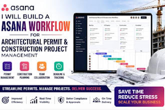 build an asana workflow for architectural permit construction project management