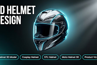 design realistic 3d helmet model for 3d printing, cosplay, product visualization