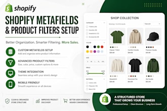 set up shopify metafields and product filters for your store