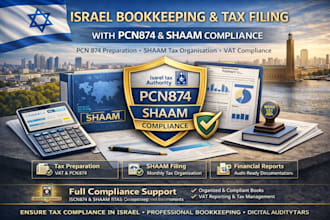 handle your israel tax filing and bookkeeping with pcn874 and shaam compliance