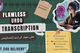 provide high quality urdu transcription of audio or video