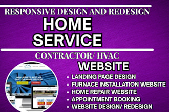 home service website, hvac, contractor website home service website redesign