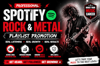 do spotify music promotion, rock metal playlist, rock metal music promotion