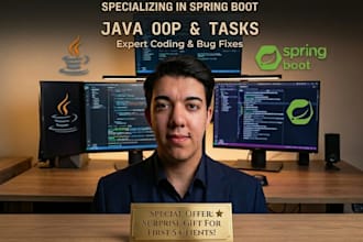 do java programming, oop tasks, and spring boot backend development