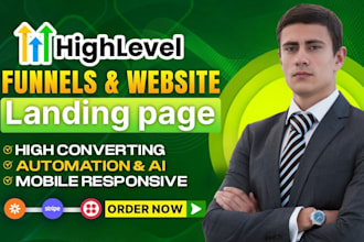 be your gohighlevel expert for ghl funnel, ghl landing page, ghl website design