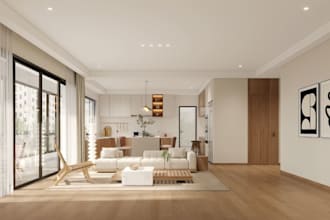 refurb modern interior, 2,3 bedroom unit apartment, furniture restyle,cgi render