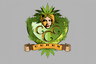 design premium cannabis, weed, cbd logo with vintage style