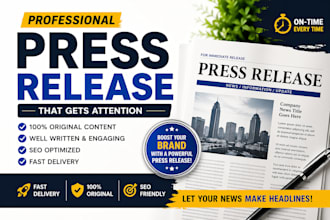 write a professional press release for your business or brand
