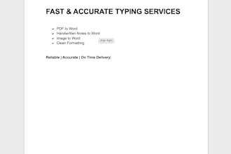 provides fast and accurate typing work
