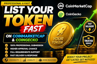 list your crypto token on coinmarketcap and coingecko fast