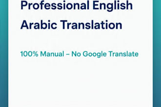 english to arabic and arabic to english professionally